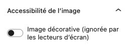 Illustration de l’attribut ajouté au bloc Images